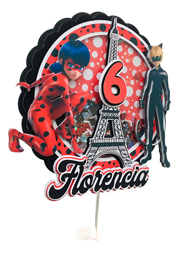 Cake Toppers Deco Torta Adorno 3d Shaker Miraculouss Ladybug