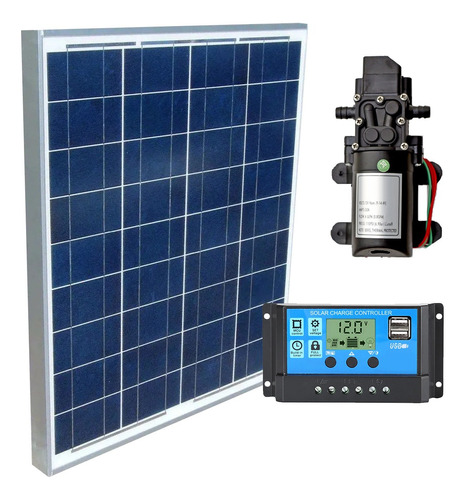 Kit Painel Placa Solar Fotovoltaica 60w + Bomba Dágua 12v
