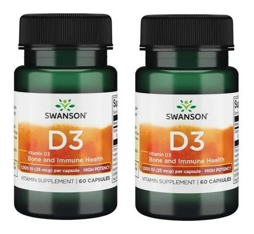 Vitamina D3 Pack 2x Swanson Capsulas Envio Gratis!
