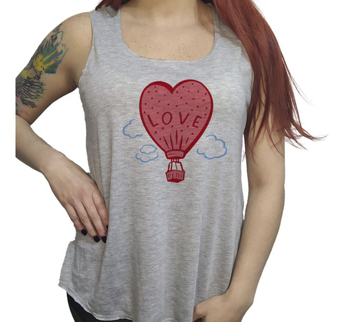 Musculosa Acampanada Frase Love Amor Love Is In The Air El