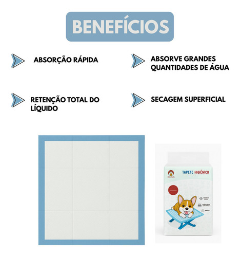 Tapete Higiênico Tamanho G Pet Fralda Chão Cães Cachorros Sanitário Canino Descartável 60 X 80cm 20 Unidades Varipet