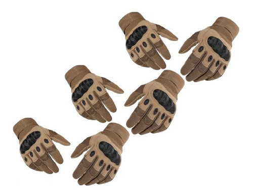 Set 3 Guantes Tácticos Airsoft, Antideslizantes, Dedos Comp