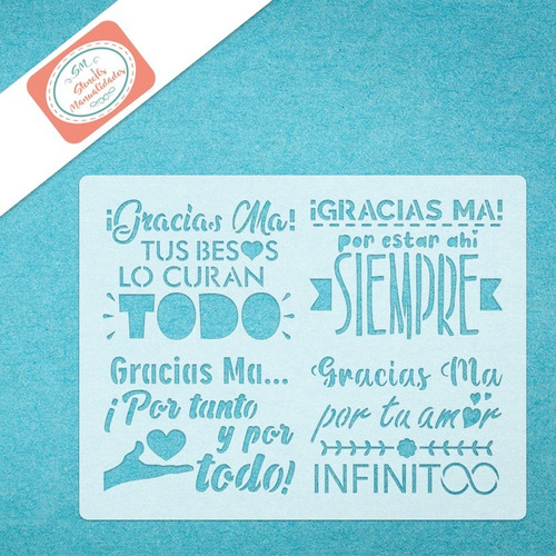 Stencil Frases Día De Las Madres 02  Plantilla Manualidades