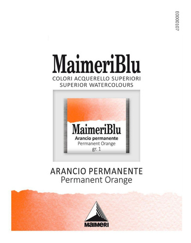 Aquarela Maimeri Blu Pastilha Gr.1 062 Permanent Orange 1,5