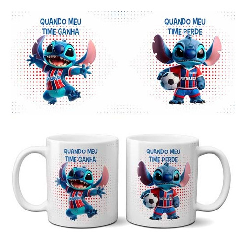 Pack 22 Artes Editáveis Canecas Stitch Torcedor Times Mockup
