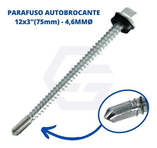 Parafuso Auto Brocante Sextavado 12 X 3 - 100 Unidades