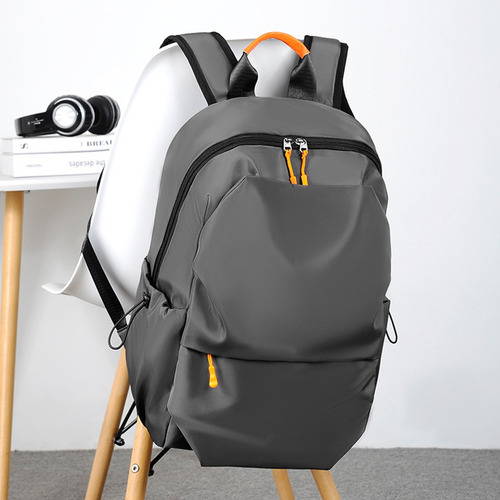 mochilas escolares Para Laptop Hombre Tela Impermeable Mochila De Lona Mochilas Escolares Color Gris