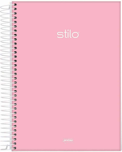 Caderno Espiral 1/4 Capa Dura Stilo Rosa -  80 Folhas