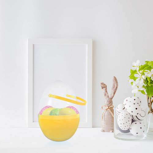 Huevo De Pascua Transparente Con Asa Para Niños, Tamaño Gran