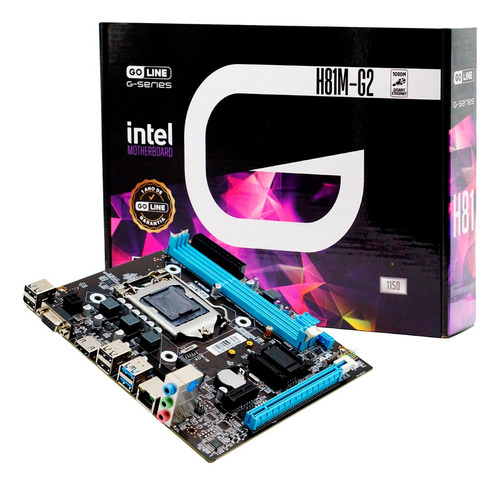 Placa madre Goline Intel 1150 H81m-G2 M2 Usb 3.0 micro-ATX, color negro