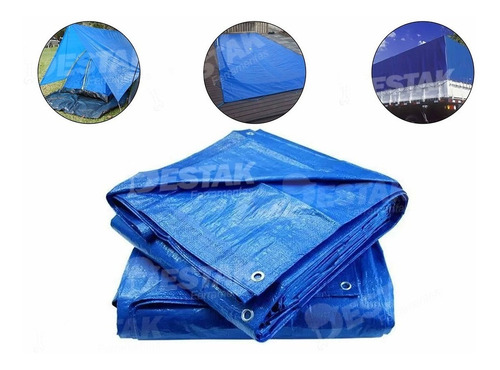 Imagem 1 de 9 de Lona Para Carga 3x2m Azul Starfer 105g Resistente Multiuso