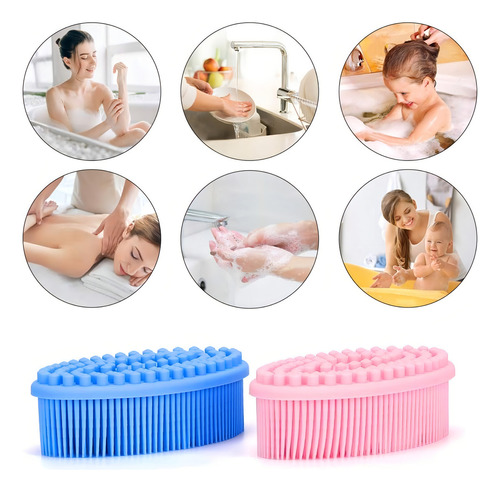 1pz Cepillo Corporal De Silicon Portátil Texturas Suave Full