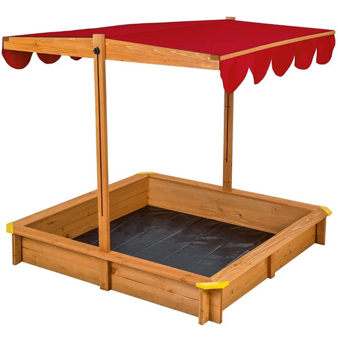 Arenero Con Techo Regulable De Madera Infantil Para Niños