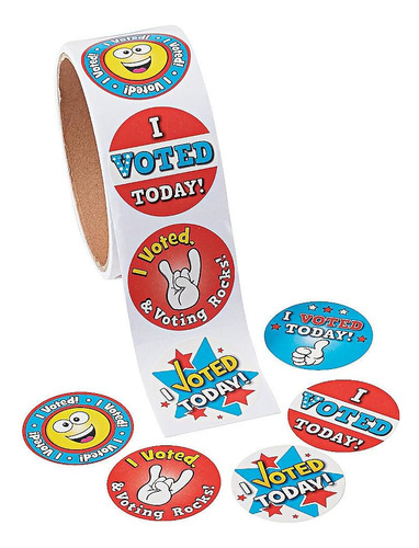 I Voted Today Roll Stickers - 100 Stickers - Classroom ...