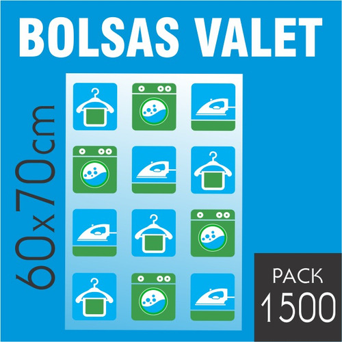 Bolsas Valet 60x70cm Pack X 1500 - Diseño Genérico