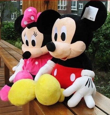 Kit 2 Bonecos Pelucia Mickey Mouse Minnie Mouse 30 Cm Cada