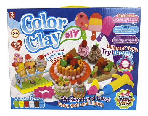 Juego De Masas Color Clay Fiesta Con Tortas