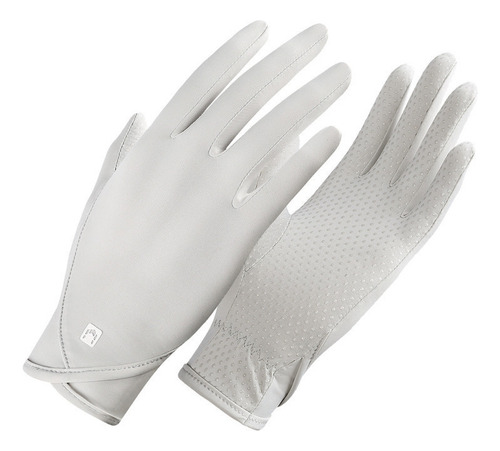 Guantes De Seda Helada Con Protección Solar Para Mujer, Tran