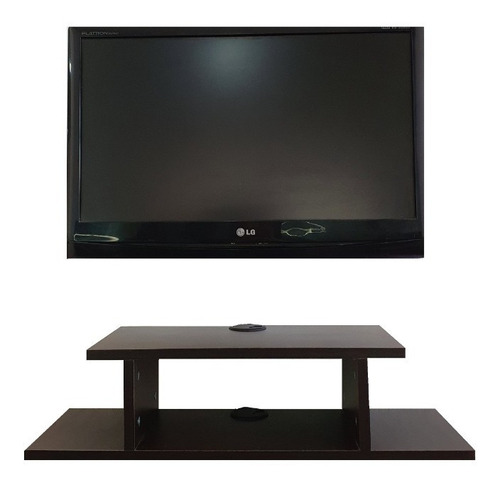 Repisa Tv Flotante, Moderna Y Elegante Consola Multiusos Color Chocolate