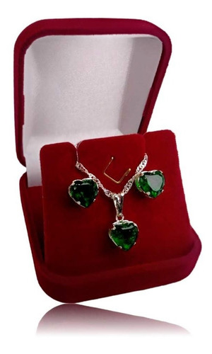 Conjunto Colar De Pedra + Brincos Semi Joias Finas