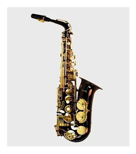 Imagen 3 de 3 de Saxofon Alto Silvertone Color Negrollaves Doradas Md.slsx019