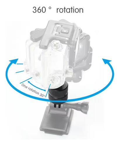 Base Pivote Giratorio Aluminio Compatible Gopro Sportcam Dji Negro