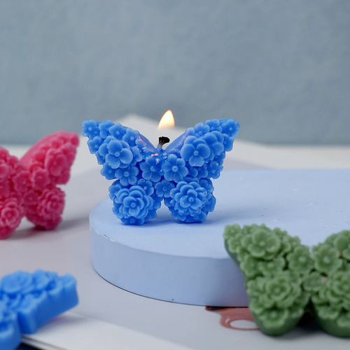 Molde Silicona Mariposa Con Flores Jabones Vela Resina Yeso Sin Elección