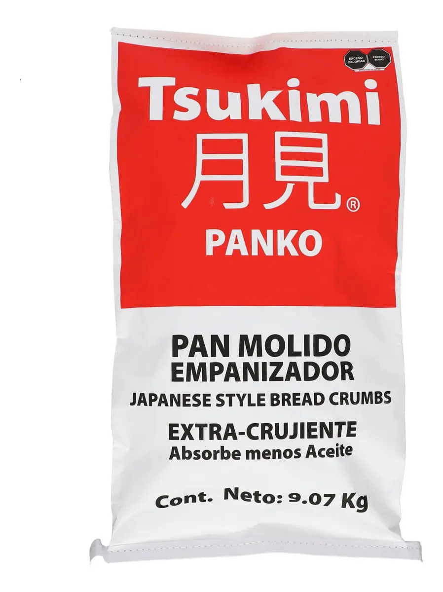 Pan Molido Gourmet Panko Empanizador Premium Estilo Japonés Delicioso Bulto De 9.07 Kg Marca Tsukimi Extra Crujiente Absorbe Menos Aceite Perfecto Para Mariscos Carnes Pollo Vegeta