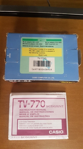 Imagem 3 de 5 de Mini Tv Portátil Casio Tv-770 Color (não Funciona)