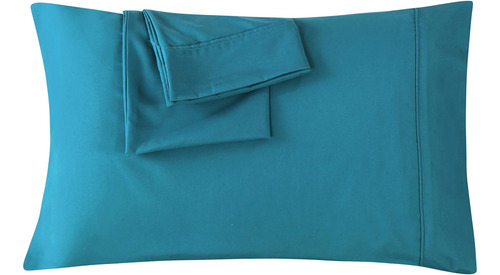 Fundas De Almohada Queen Teal Juego De 2 Extremos Con Cierre