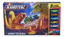 Comprar Teamsterz Pista Dino Clash Con Lanzador Y 5 Autos Turbo City