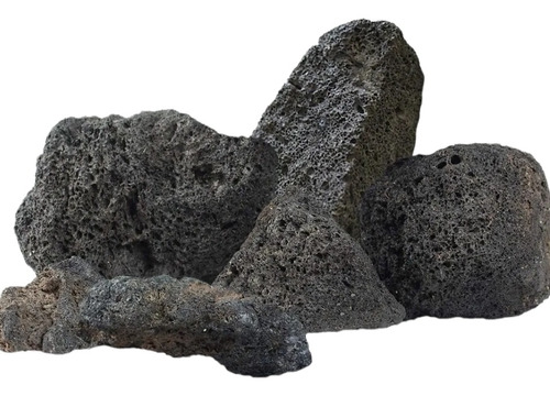 Piedra Roca Volcanica Negra Acuarios Plantados Marino X 1 Kg