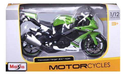 Maisto Motocicleta Mc Kawasaki Ninja Zx 10r A Escala 1:12 Color Verde