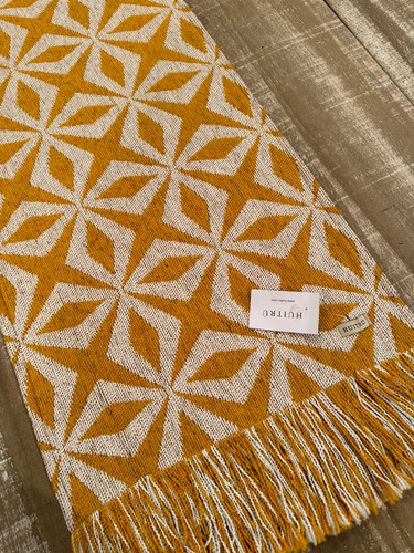 Camino De Mesa Chenille Decorativo 1,60x0,36 Nordico Huitrú Sol Estampado