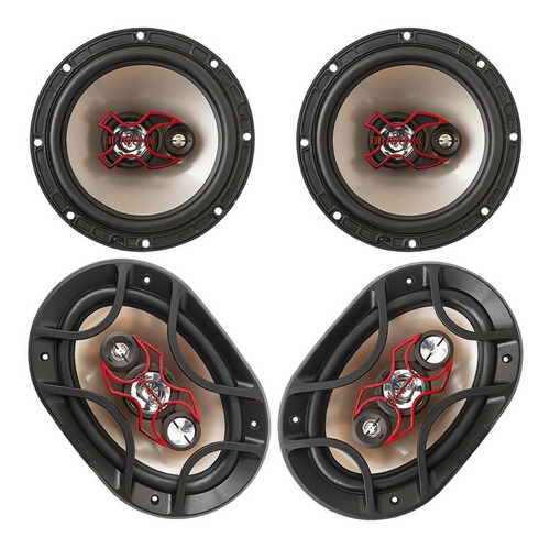 Imagem 2 de 4 de Alto Falante Bravox Facil 6 + Triaxial Quadriaxial 6x9 Kit