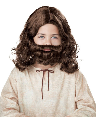 Disfraz De Niño De Peluca Y Barba De Jesús