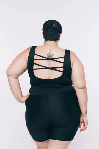 Imagem 3 de 5 de Maiô Natação Lenk Plus Size Aquatic Preto Wonder Size