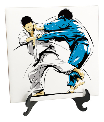 Quadro Azulejo Jiu-jitsu Lutadores Luta Presente