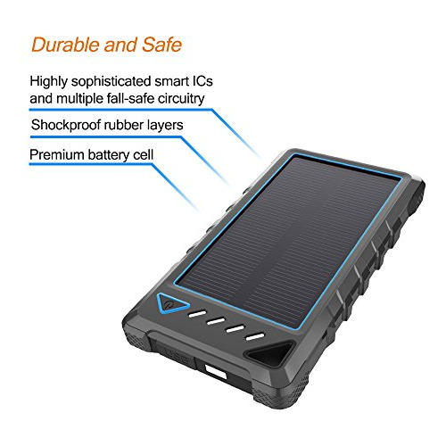 Solar Portatil 10000 Mah Bateria Linterna Ultra Compacta