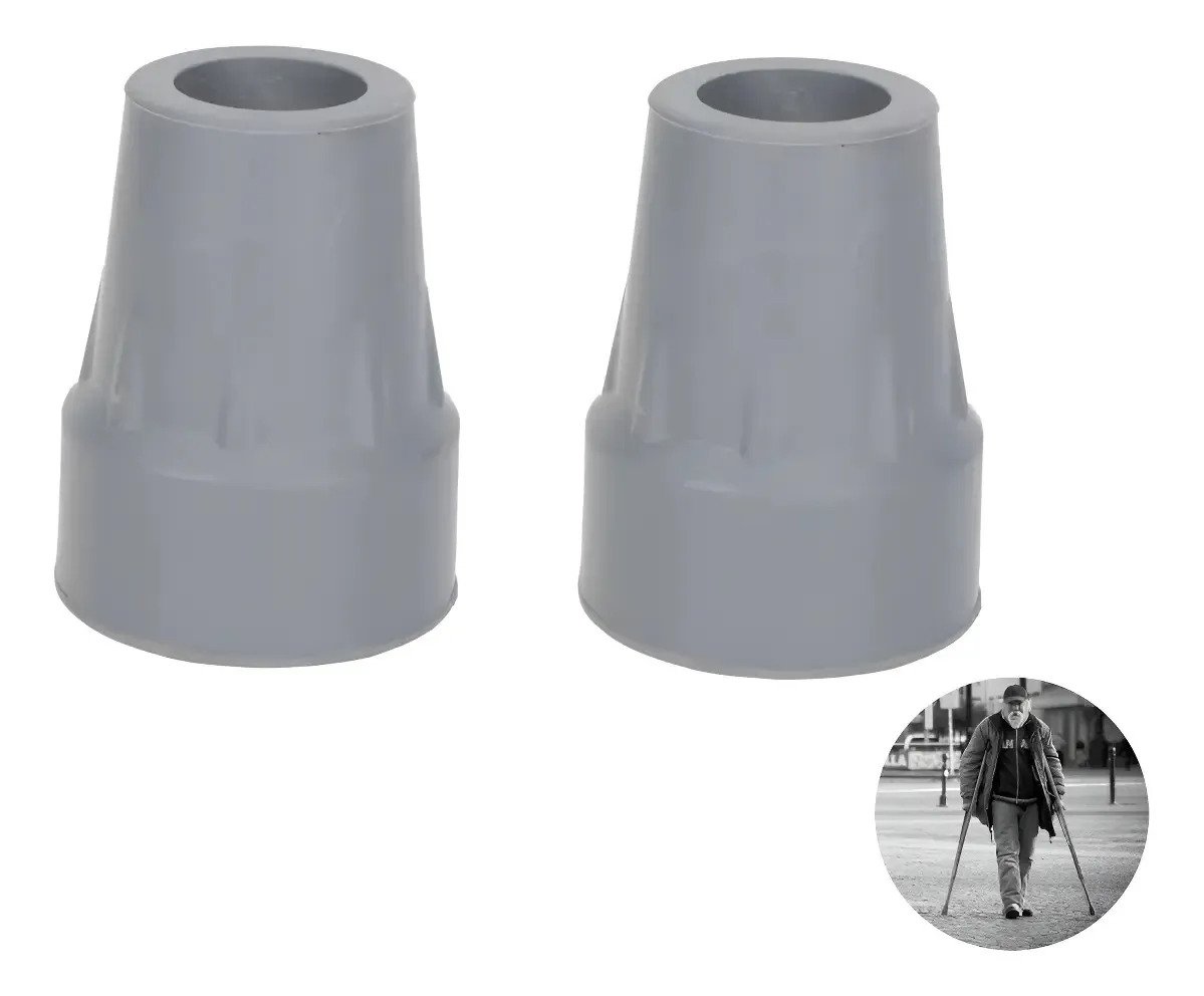 Regatón Para Muletas Gomas Base Reforzado Unitalla Premium Gris