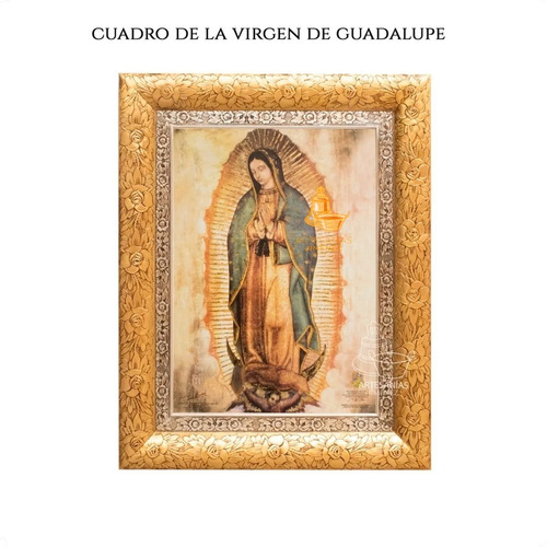 Cuadro Virgen De Guadalupe Original 50x60 Cm Rosas
