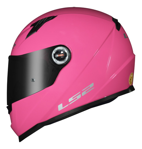 Capacete Feminino Ls2 Ff358 Rosa Brilho Moto Fechado Pink