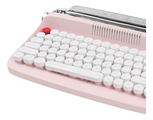 Teclado Mecânico Retrô 84 Teclas Bt Retro Clássico Rosa