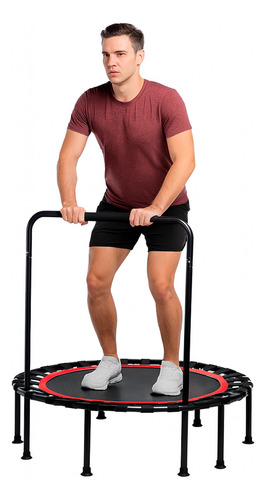 Trampolín Fitness Con Soporte, Ligas Y Plegable 1 Mt