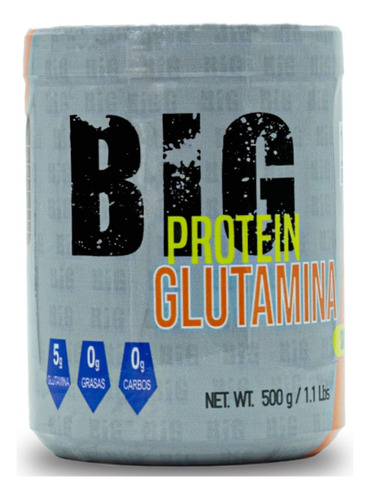 Glutamina En Polvo Big Protein 500gr 100 Servicios Sabores Sabor Sandía