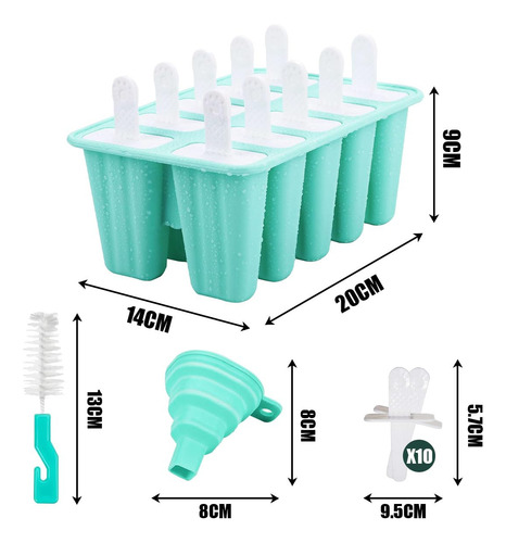 Moldes De Silicona Para Paletas De Hielo,10 Cavidade Moldes