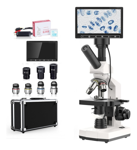 Edkkie Microscopio Mejorado Para Adultos, Aumento 40x-2500x,