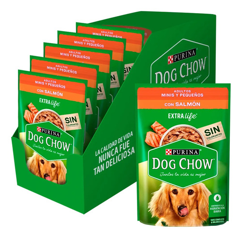 Dog Chow Minis Y Pequeños Salmón 15x100gr Alimento Húmedo