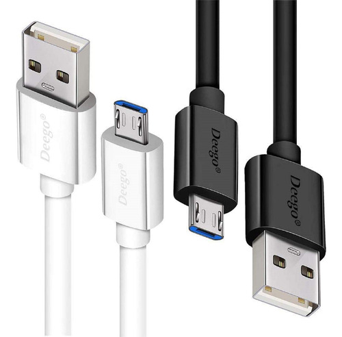 Cable Micro Usb, 2 Paquetes De Cable De Cargador De Android