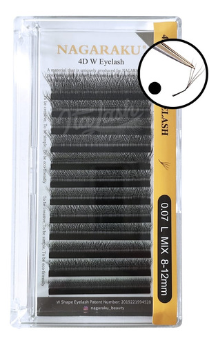 Cílios Nagaraku 4d W Shape L Curls Efeito Delineado Fox Eye Comprimento 81.5 Cm Cor Preto Espessura 0.07 Mm